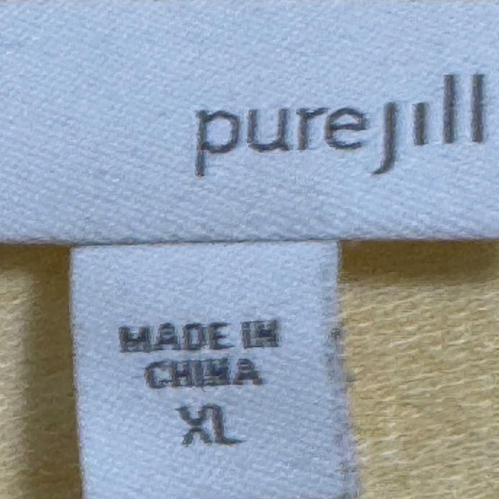 J. Jill Pure Jill Pima Cotton Modal Tunic Top XL Yellow Raglan Long Sleeve - Picture 8 of 10